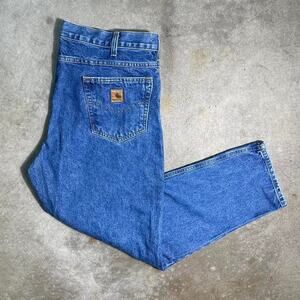 Vintage Carhartt Blue Denim Jeans Mens 38x30 Medium Wash Baggy Skater Pants